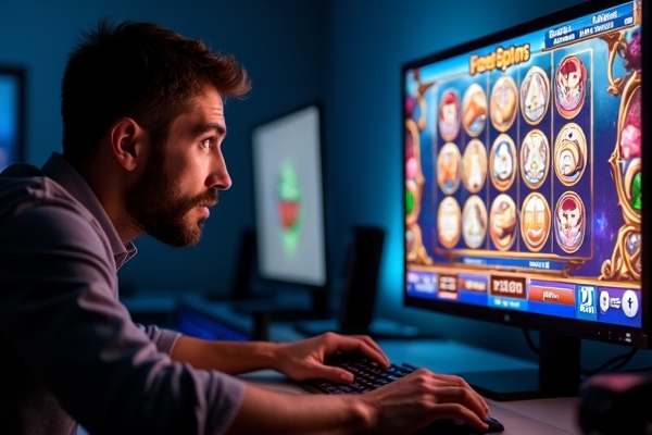 ภาพการเล่นเกมสล็อตที่มีฟรีสปิน